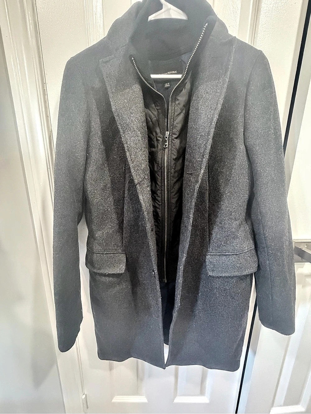 Banana Republic Wool Blend Pea Coat in Gray Size Small
